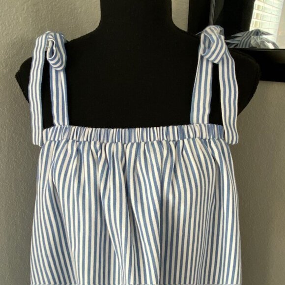 NWT English Factory Amelia Blue Stripe Tie Mini Dress Small - Picture 7 of 14